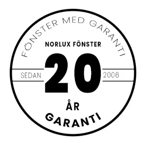 Norlux fönster lämnar 20-års garanti mot rötskador i fönstrets, fönsterdörrens/skjutdörrens virkesdelar. Gäller produkter målade från fabrik.